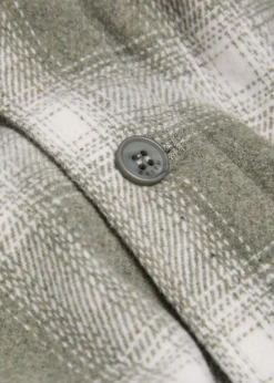 Vienna plaid brushed wool-blend overshirt