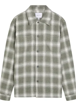 Vienna plaid brushed wool-blend overshirt