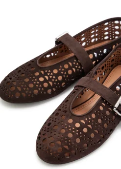 Vienne cut-out suede ballet flats