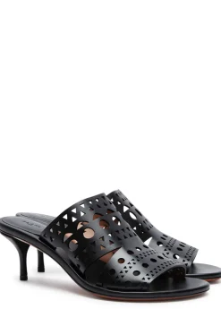 Vienne 55 laser-cut suede mules