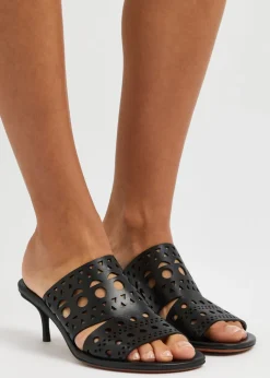 Vienne 55 laser-cut suede mules