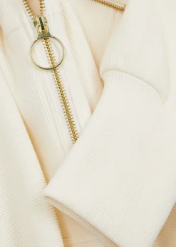Vine ribbed stretch-cotton half-zip sweatshirt