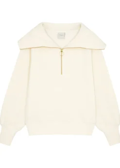 Vine ribbed stretch-cotton half-zip sweatshirt