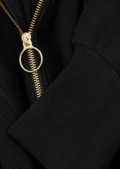 Vine ribbed stretch-cotton half-zip sweatshirt