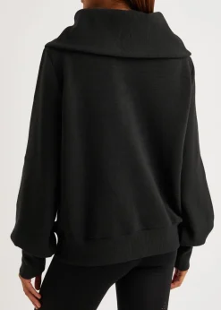 Vine ribbed stretch-cotton half-zip sweatshirt