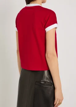 Vintage cropped stretch-cotton T-shirt