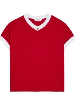 Vintage cropped stretch-cotton T-shirt