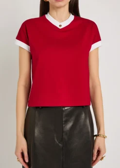 Vintage cropped stretch-cotton T-shirt