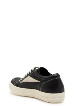 Vintage panelled grained leather sneakers