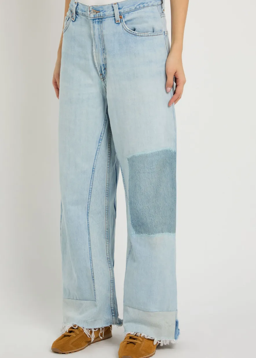 Vintage Reworked Culotte panelled wide-leg jeans
