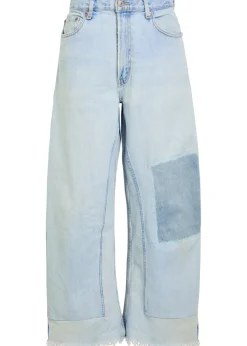 Vintage Reworked Culotte panelled wide-leg jeans