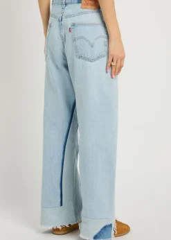 Vintage Reworked Culotte panelled wide-leg jeans