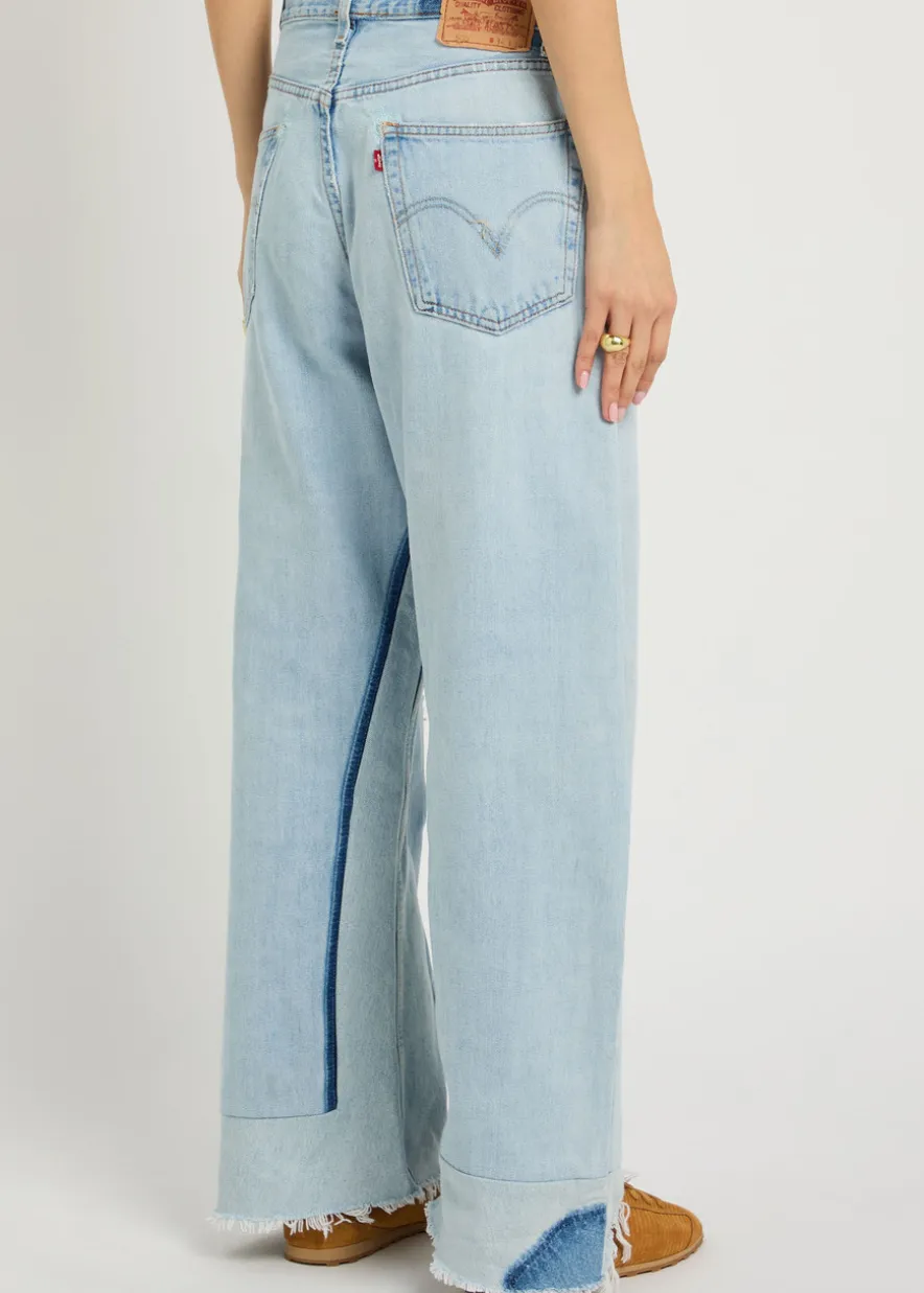 Vintage Reworked Culotte panelled wide-leg jeans