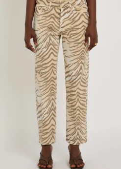 Vintage Straight Ankle tiger-print jeans