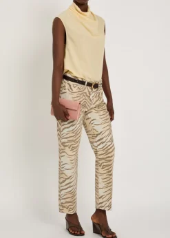 Vintage Straight Ankle tiger-print jeans