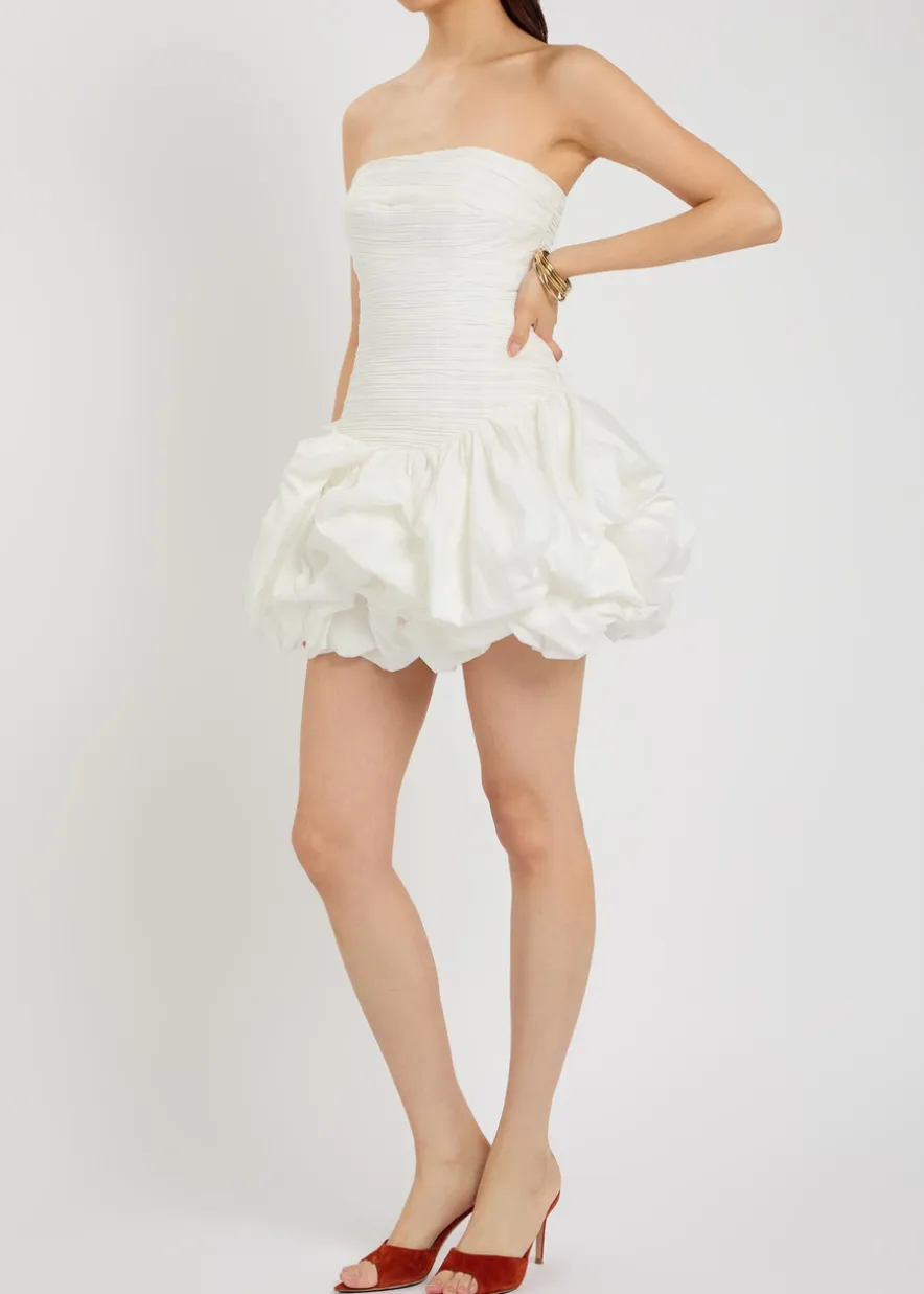 Violette Bubble gathered cotton mini dress