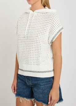 Vittoria hooded open-knit cotton jumper
