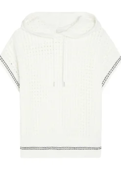 Vittoria hooded open-knit cotton jumper