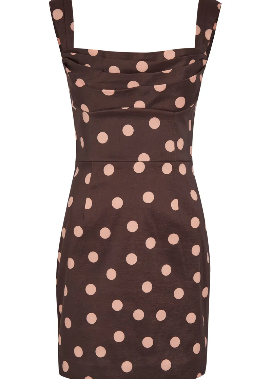 Vivanne polka-dot slubbed-poplin mini dress