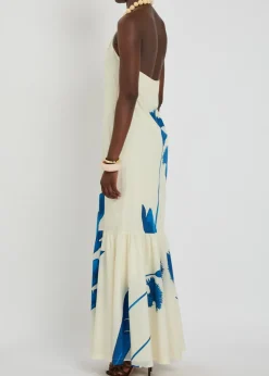 Vivar Contigo floral-print halterneck cotton midi dress