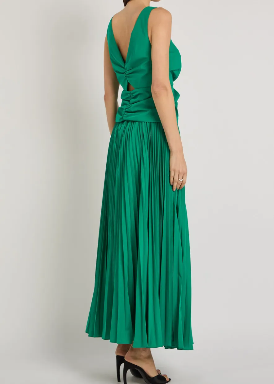 Vivianne pleated woven midi dress