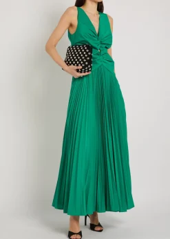 Vivianne pleated woven midi dress