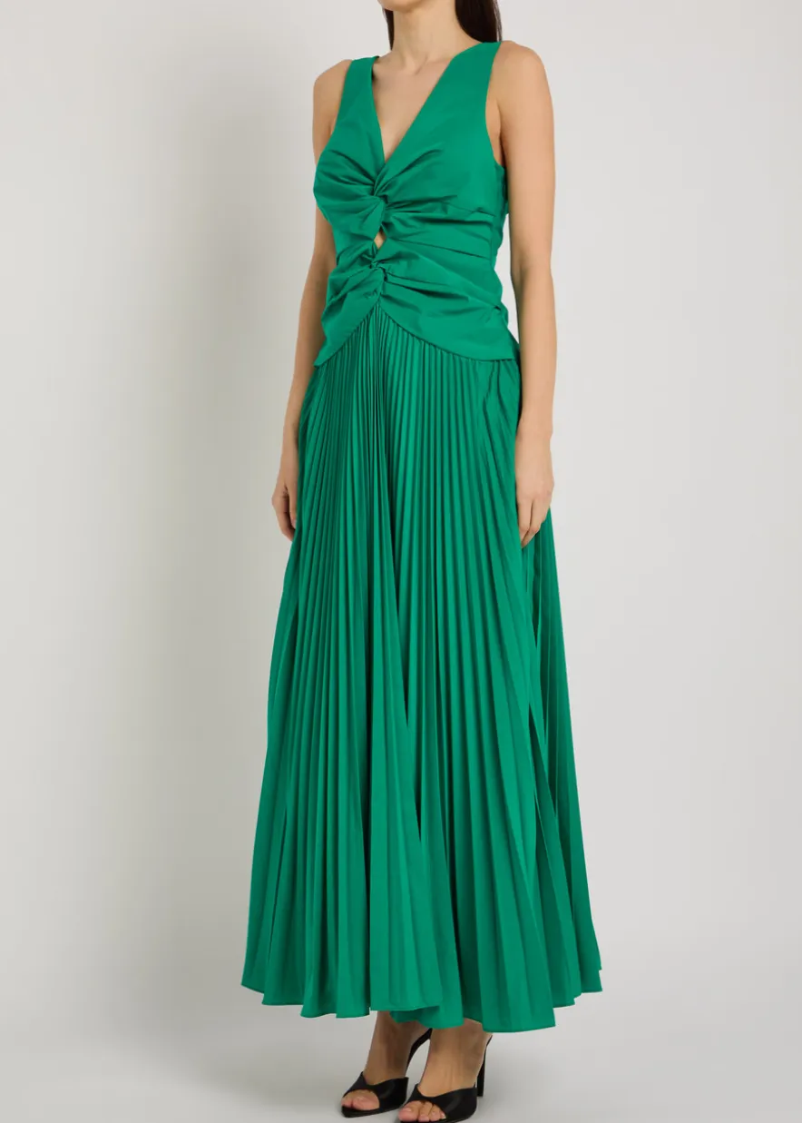 Vivianne pleated woven midi dress