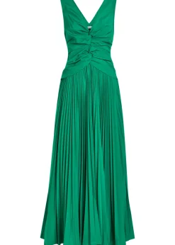 Vivianne pleated woven midi dress