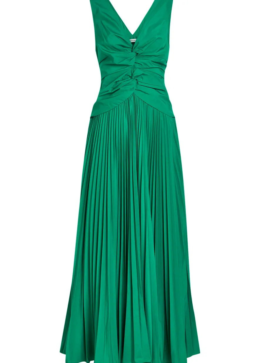 Vivianne pleated woven midi dress