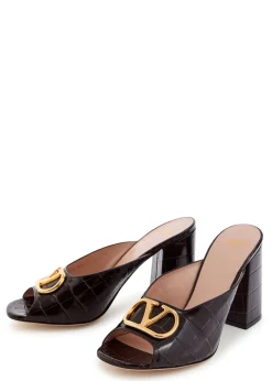 90 Vlogo crocodile-effect leather mules