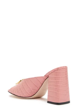 90 Vlogo crocodile-effect leather mules
