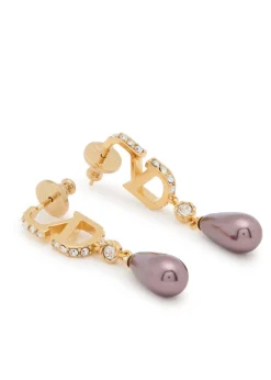 VLogo crystal-embellished drop earrings