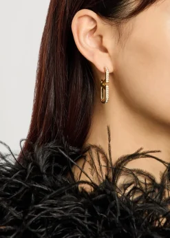 VLogo crystal-embellished hoop earrings