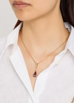 VLogo crystal-embellished necklace
