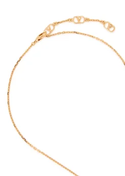 VLogo crystal-embellished necklace