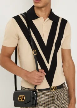 Vlogo-intarsia cotton polo shirt