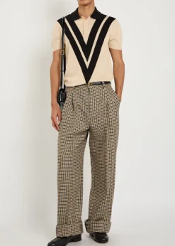 Vlogo-intarsia cotton polo shirt