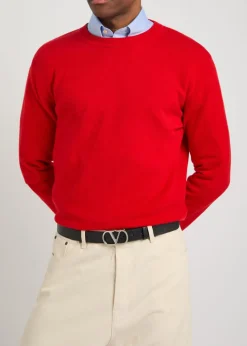 VLogo leather belt