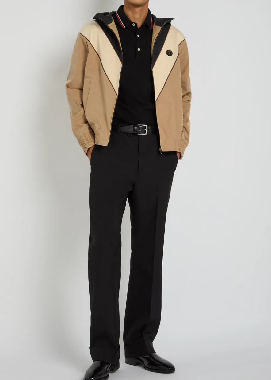 VLogo panelled hooded stretch-shell jacket