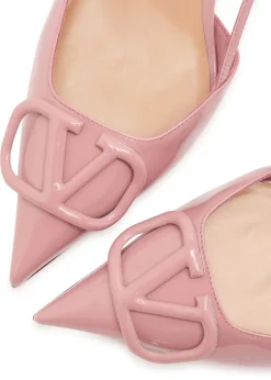 VLogo 40 patent leather slingback pumps