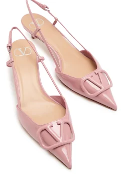 VLogo 40 patent leather slingback pumps