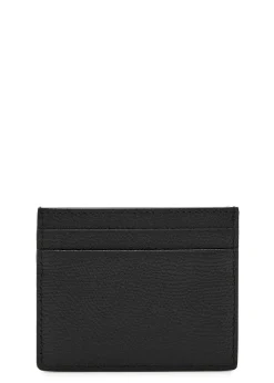 VLogo pebbled leather card holder