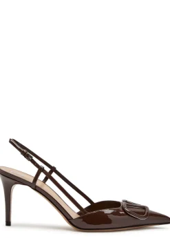 VLogo Signature 90 patent leather slingback pumps