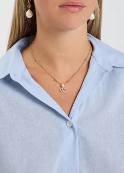 VLogo Signature Swarovski® crystal and pearl necklace