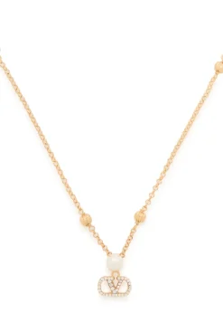 VLogo Signature Swarovski® crystal and pearl necklace