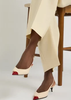 VLogo 40 slingback leather pumps