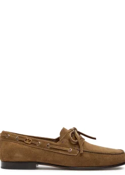 VLogo suede loafers