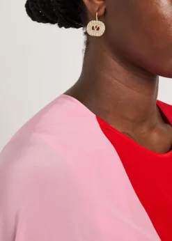 VLogo two-toned crystal-embellished drop earrings
