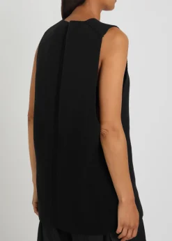 V-neck cashmere and wool-blend tank top