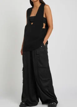 V-neck cashmere and wool-blend tank top